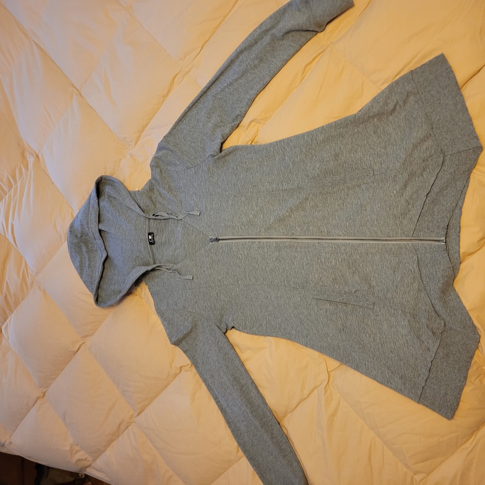 Gray Hooded Zip-Up Jacket